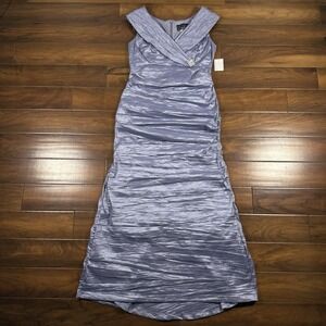 Alex Evenings Women's Size 16 Crinkle Stretch Taffeta Sleeveless Gown Dress
